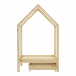 Παιδικό κρεβάτι Mellin τ.Montessori με 2 συρτάρια pakoworld ξύλο πεύκου σε φυσική απόχρωση 90x190εκ