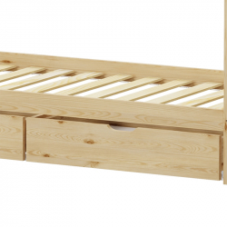 Παιδικό κρεβάτι Mellin τ.Montessori με 2 συρτάρια pakoworld ξύλο πεύκου σε φυσική απόχρωση 90x190εκ