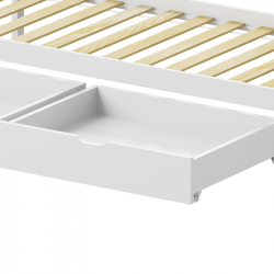 Παιδικό κρεβάτι Mellin τ.Montessori με 2 συρτάρια pakoworld ξύλο πεύκου σε λευκή απόχρωση 90x190εκ