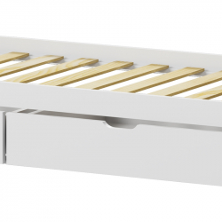 Παιδικό κρεβάτι Mellin τ.Montessori με 2 συρτάρια pakoworld ξύλο πεύκου σε λευκή απόχρωση 90x190εκ