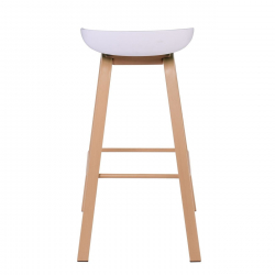 PENT Σκαμπό Bar, Μέταλλο Βαφή Φυσικό, PP Άσπρο  49x52x72/84cm