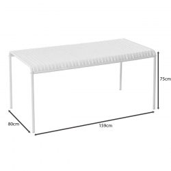 MODIAL Τραπέζι Μέταλλο Βαφή Άσπρο  159x80x75cm