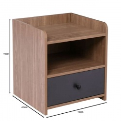 ORIENT Κομοδίνο με 1 Συρτάρι, Απόχρωση Sonoma Oak-Grey  43x40x49cm