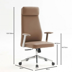 BF8800 Πολυθρόνα Γραφείου Διευθυντή, Pu Cappuccino, Βάση  68x68x120/128cm