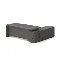 VIP Γραφείο Αριστερή Γωνία, Απόχρωση Grey Walnut  180x90x75/180x50x62 cm
