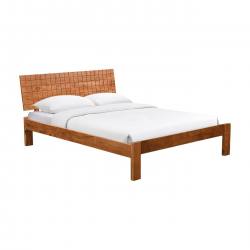 CAPITAL Κρεβάτι Διπλό, για Στρώμα 160x200cm, Ακακία Φυσικό  164x205x72cm