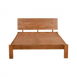 CAPITAL Κρεβάτι Διπλό, για Στρώμα 150x200cm, Ακακία Φυσικό  154x205x72cm