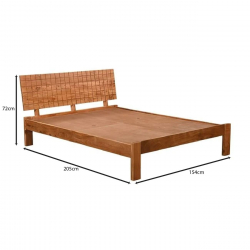 CAPITAL Κρεβάτι Διπλό, για Στρώμα 150x200cm, Ακακία Φυσικό  154x205x72cm