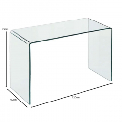 GLASSER Κονσόλα - Γραφείο Διάφανο Γυαλί 12mm  120x60x75cm