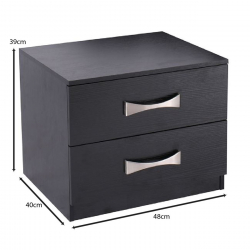 LIFE Κομοδίνο με 2 Συρτάρια, Απόχρωση Zebrano  48x40x39cm