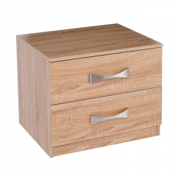 LIFE Κομοδίνο με 2 Συρτάρια, Απόχρωση Sonoma  48x40x39cm