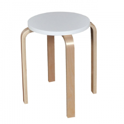 HAMILTON Σκαμπό Βοηθητικό, Στοιβαζόμενο, Απόχρωση Σημύδα - Άσπρο  Φ32cm H.45cm