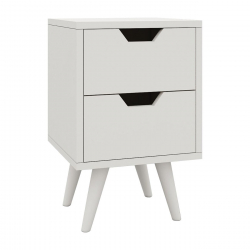 ALINA Κομοδίνο Απόχρωση Άσπρο  29x29x44cm