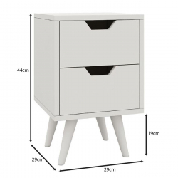 ALINA Κομοδίνο Απόχρωση Άσπρο  29x29x44cm