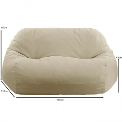 LOFT Πουφ Καναπές 100% Αδιάβροχο, Ύφασμα Sand  145x120x65cm