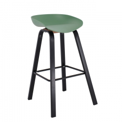PENT Σκαμπό Bar, Μέταλλο Βαφή Μαύρο, PP Πράσινο  49x52x72/84cm