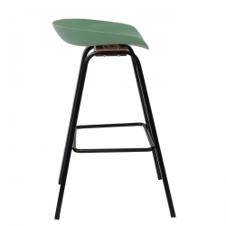 PENT Σκαμπό Bar, Μέταλλο Βαφή Μαύρο, PP Πράσινο  49x52x72/84cm