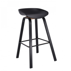 PENT Σκαμπό Bar, Μέταλλο Βαφή Μαύρο, PP Μαύρο  49x52x72/84cm