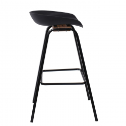 PENT Σκαμπό Bar, Μέταλλο Βαφή Μαύρο, PP Μαύρο  49x52x72/84cm
