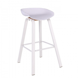 PENT Σκαμπό Bar, Μέταλλο Βαφή Άσπρο, PP Άσπρο  49x52x72/84cm