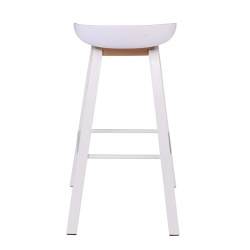 PENT Σκαμπό Bar, Μέταλλο Βαφή Άσπρο, PP Άσπρο  49x52x72/84cm