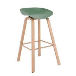 PENT Σκαμπό Bar, Μέταλλο Βαφή Φυσικό, PP Πράσινο  49x52x72/84cm