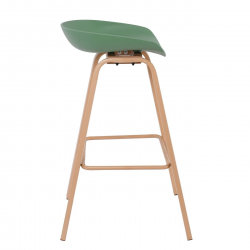PENT Σκαμπό Bar, Μέταλλο Βαφή Φυσικό, PP Πράσινο  49x52x72/84cm