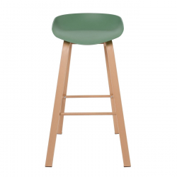PENT Σκαμπό Bar, Μέταλλο Βαφή Φυσικό, PP Πράσινο  49x52x72/84cm