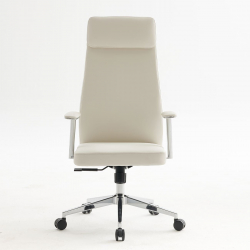 BF8800 Πολυθρόνα Γραφείου Διευθυντή, Pu Άσπρο, Βάση &  63x75x115/121cm