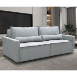 LIDRA Καναπές – Κρεβάτι 2Θέσιος, Ύφασμα Γκρι  Sofa:220x110x90 Bed:137x196cm