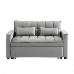 TEMPO Καναπές - Κρεβάτι, Με ανάκλιση πλάτης, Ύφασμα Velure Γκρι  137x98x77 Κρεβάτι:117x178x43cm