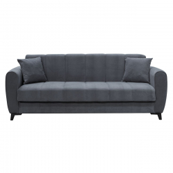 JEROM Καναπές – Κρεβάτι με Αποθηκευτικό Χώρο, 3Θέσιος Ύφασμα Ανθρακί  Sofa:210x78x78 Bed:105x180cm