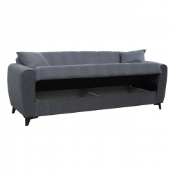 JEROM Καναπές – Κρεβάτι με Αποθηκευτικό Χώρο, 3Θέσιος Ύφασμα Ανθρακί  Sofa:210x78x78 Bed:105x180cm