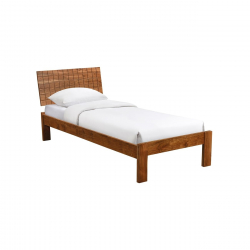 CAPITAL Κρεβάτι Μονό, για Στρώμα 90x200cm, Ακακία Φυσικό  94x205x72cm