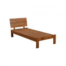 CAPITAL Κρεβάτι Μονό, για Στρώμα 90x200cm, Ακακία Φυσικό  94x205x72cm