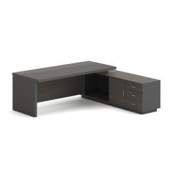 VIP Γραφείο Δεξιά Γωνία, Απόχρωση Grey Walnut  180x90x75/180x50x62 cm
