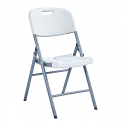 BLOW Καρέκλα Πτυσσόμενη, Μέταλλο Βαφή Γκρι, HDPE Άσπρο  56x47x84cm