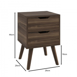 ALINA Κομοδίνο Απόχρωση Καρυδί  29x29x44cm