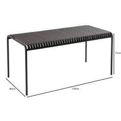 MODIAL Τραπέζι Μέταλλο Βαφή Μαύρο  159x80x75cm