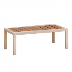 Σαλόνι κήπου Fashionable pakoworld σετ 4τμχ ύφασμα μπεζ-λευκό αλουμίνιο (118x72x67εκ)