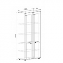 Βιτρίνα ArteLibre ΡΟΔΩΠΗ Μοριοσανίδα Wenge 80x40x180cm