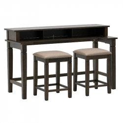 InArt S/3 ΤΡΑΠΕΖΙ ΚΑΙ 2 ΣΚΑΜΠΩ COUNTER HEIGHT ΞΥΛΙΝΑ 152Χ60Χ91/40Χ40Χ60 cm