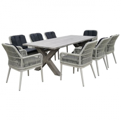ALLEY Τραπέζι Dining Κήπου-Βεράντας ALU Grey  220x94x72cm