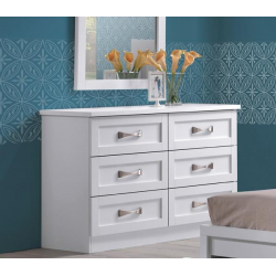 LIFE Συρταριέρα με 6 Συρτάρια, Απόχρωση Άσπρο  120x40x76cm