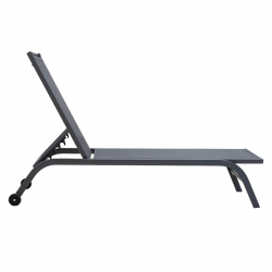 Ξαπλώστρα Jaipur pakoworld αλουμίνιο-textilene ανθρακί (190x56x30εκ)