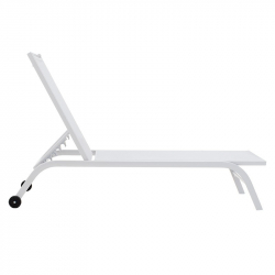 Ξαπλώστρα Jaipur pakoworld αλουμίνιο λευκό-textilene λευκό (190x56x30εκ)