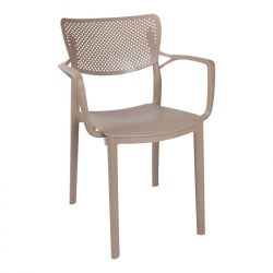 Τραπεζαρία Groovy-Frontline pakoworld σετ 3τεμ PP cappuccino 80x80x74,5εκ. (80x80x74,5εκ)