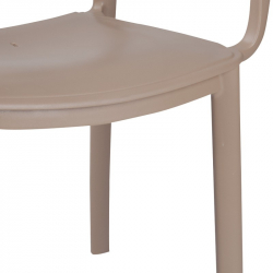 Τραπεζαρία Groovy-Frontline pakoworld σετ 5τεμ PP cappuccino 80x80x74,5εκ. (80x80x74,5εκ)
