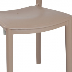 Τραπεζαρία Groovy-Ignite pakoworld σετ 5τεμ PP cappuccino 80x80x74,5εκ. (80x80x74,5εκ)