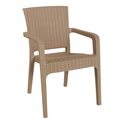 Τραπεζαρία Groovy-Halcyon pakoworld σετ 3τεμ PP cappuccino 80x80x74,5εκ. (80x80x74,5εκ)